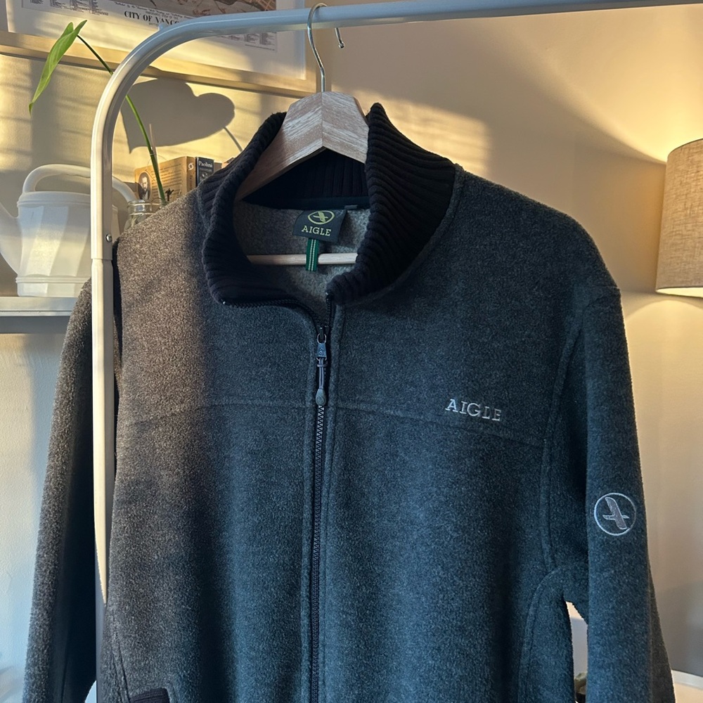 Aigle Mulloy Polartac Heavy-duty Dark Gray Zip-Up Fleece Jacket